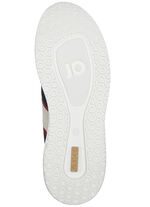 Schnürschuh mit Netz-Optik RUBINROT-MARINE-ECRU