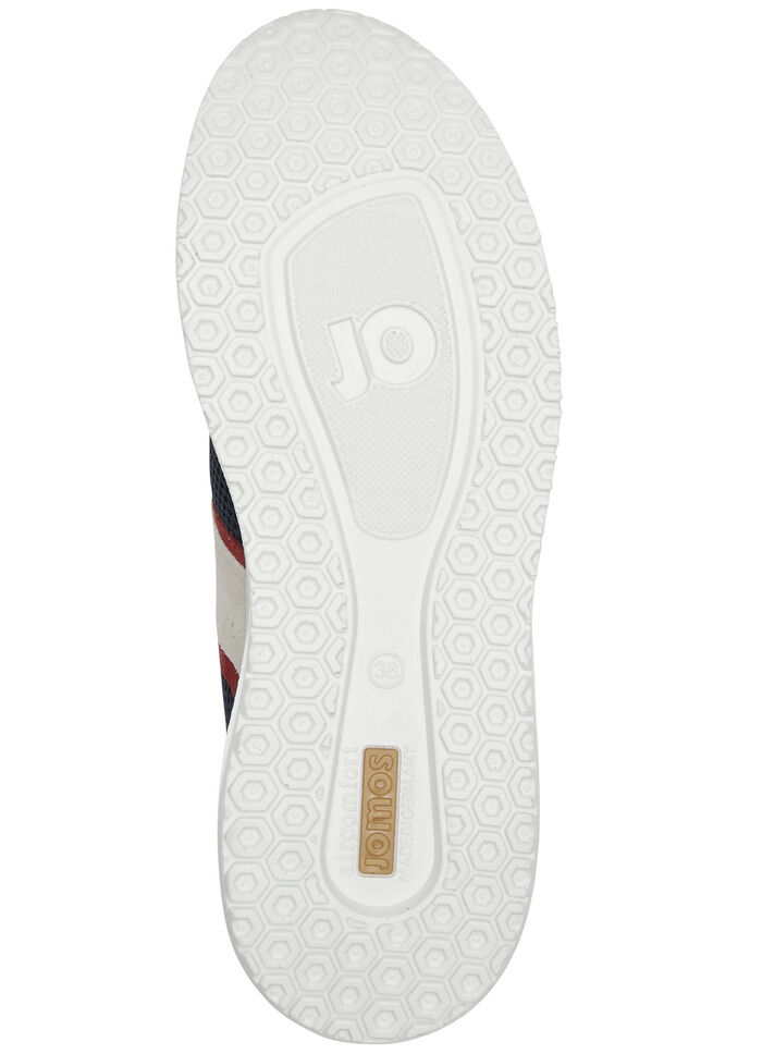 Schnürschuh mit Netz-Optik RUBINROT-MARINE-ECRU