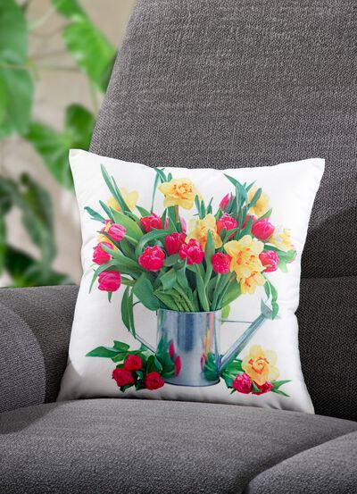 Kissenbezug "Tulpen" mit Rei&szlig;verschluss 