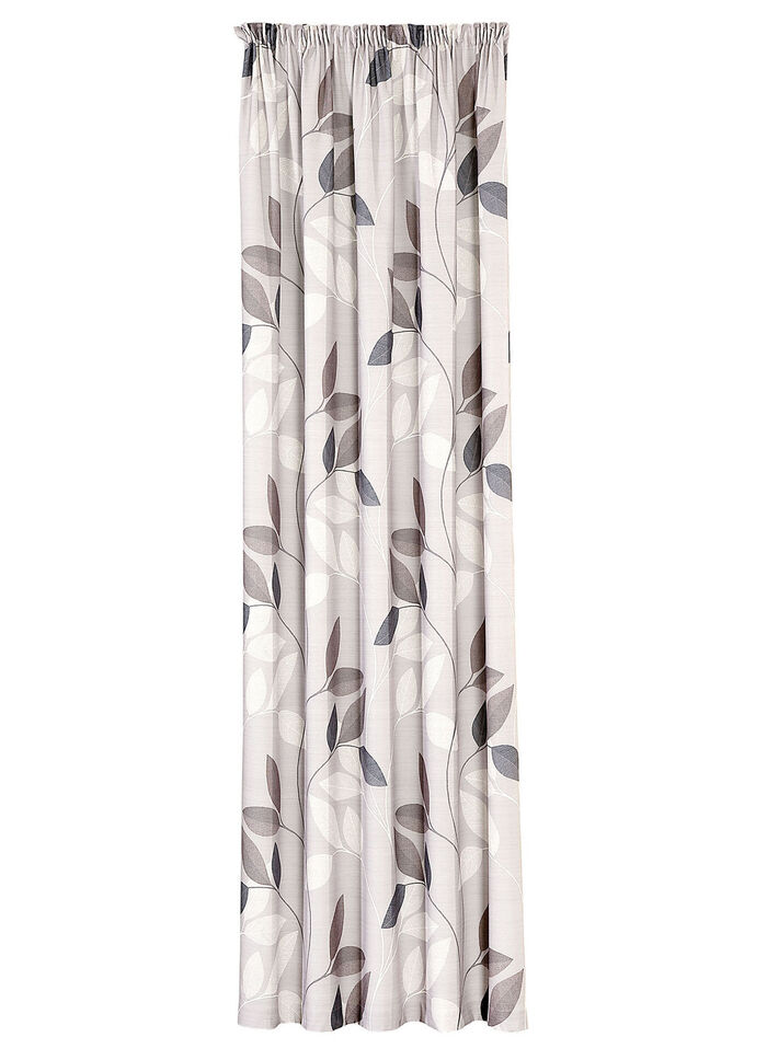 Übergardine "Blätterranken" TAUPE