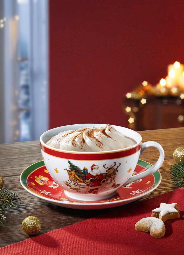 Jumbotasse aus hochwertigem Porzellan, 2-teilig 