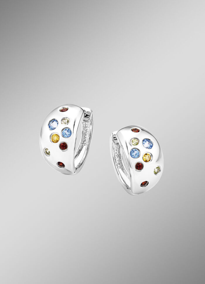 Glanzvolle Eleganz: Klappcreolen mit echten Edelsteinen 