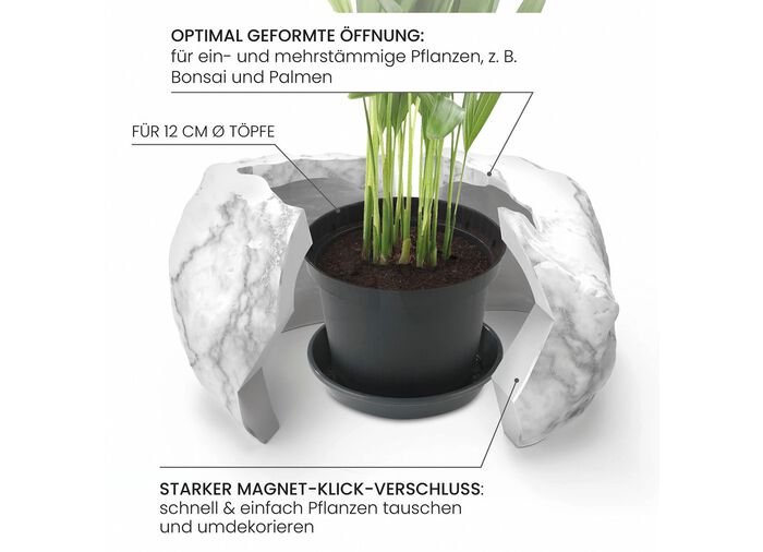 Pflanzen&uuml;bertopf von Botanyia in edler Naturstein-Optik MARMORGRAU
