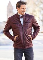 Lederkurzjacke mit Zierstepp 