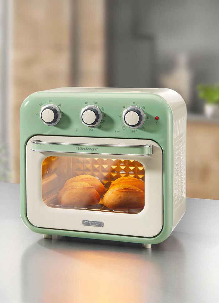 Ariete 2-in-1 Hei&szlig;luft-Ofen im Vintage-Design GR&Uuml;N