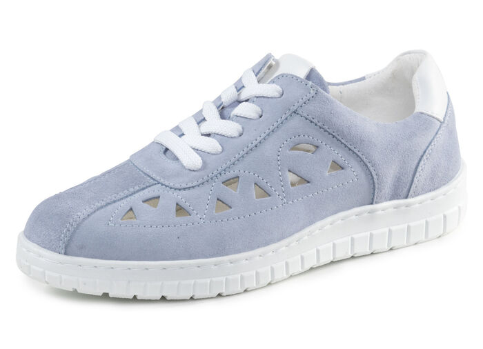 ELENA EDEN Sneaker aus Veloursleder LAVENDEL-WEISS