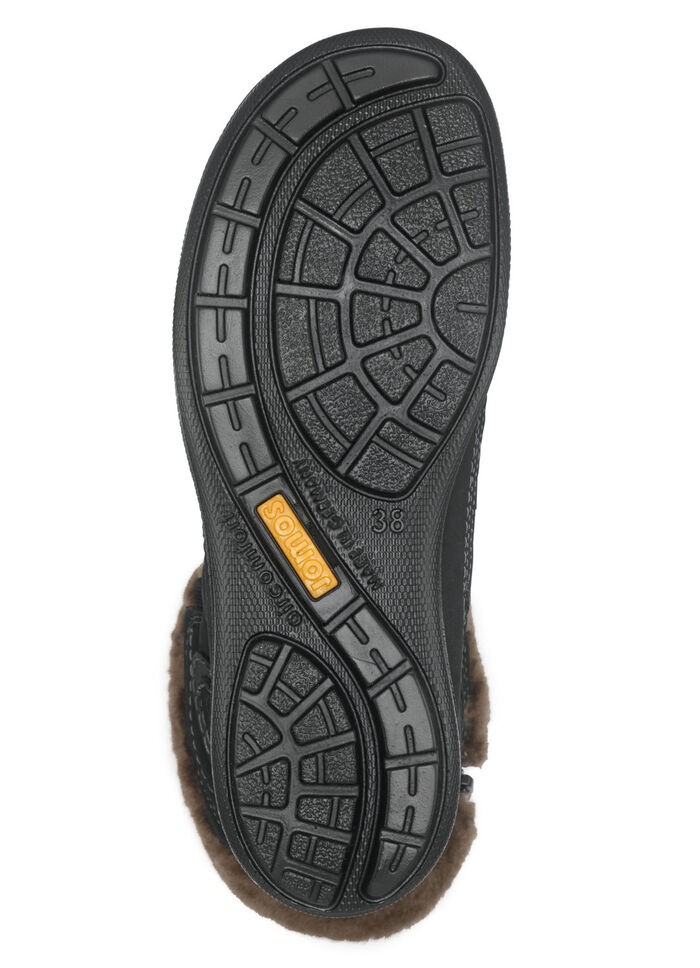 Schnür-Booties mit echtem Lammfellfutter SCHWARZ