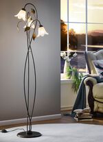 Stehleuchte aus Metall mit Glasschirmen SCHWARZ-GOLD