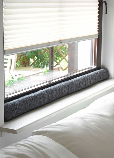 Schurwoll-Zugluftstopper f&uuml;r Fenster 