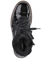 Waldl&auml;ufer Schn&uuml;r-Stiefelette mit kuscheligem Kragen aus Lammfell SCHWARZ