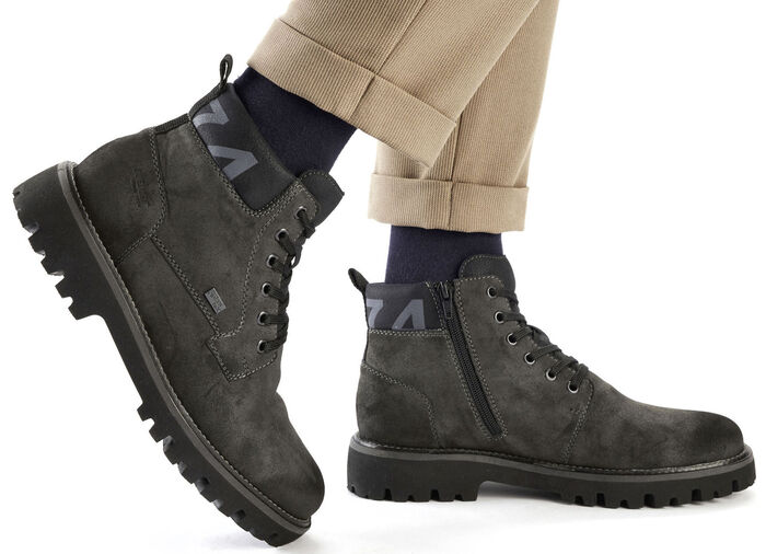 Rieker, gefütterte Herren-Boots, Winterschuhe, Weite H, mit Reißverschluss ANTHRAZIT