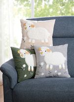 Kissenbezug mit Pl&uuml;sch-Applikation 