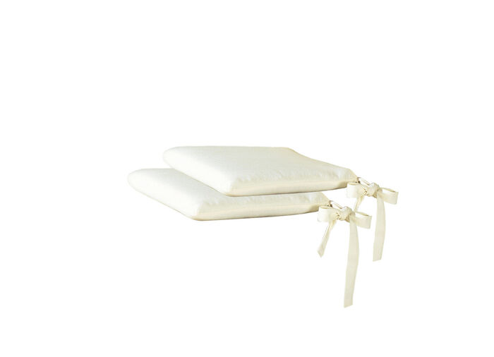 2er-Set Sitzkissen mit Schleifenbändern BEIGE