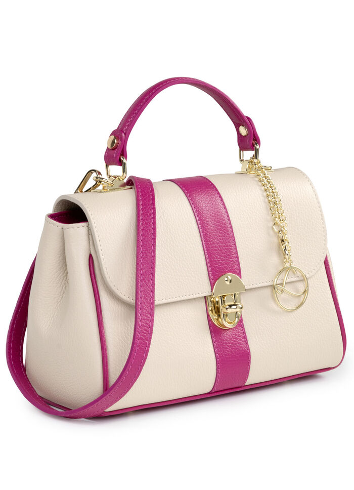 Laurina Tasche aus genarbtem Kalb-Nappaleder BEIGE-PINK