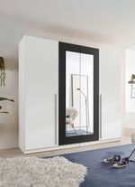 Moderner und formsch&ouml;ner Kleiderschrank WEISS-GRAFIT