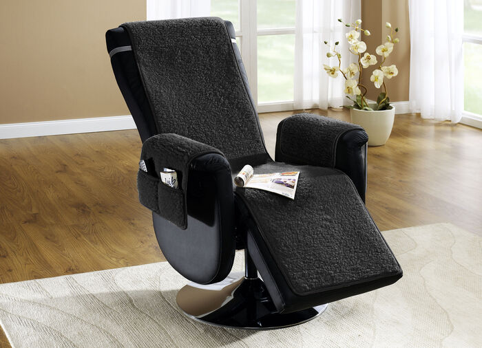 Licardo Sessel- und Armlehnenschoner aus reiner Schurwolle ANTHRAZIT