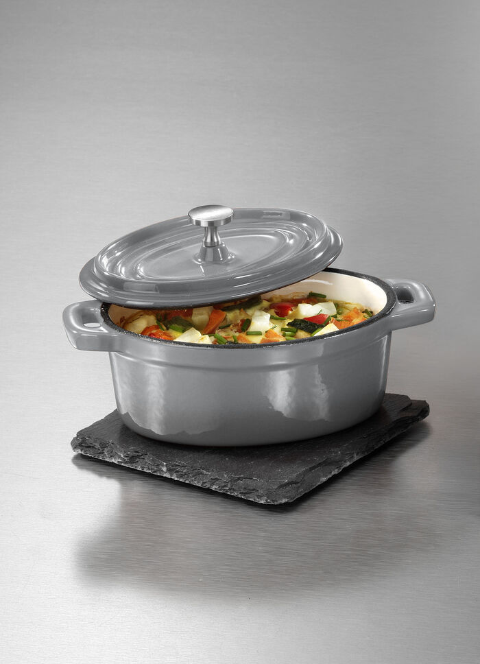 „GSW“ Mini Serviertöpfchen aus Gusseisen GRAU