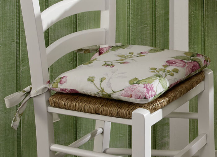 2er-Set Sitzkissen mit Schleifenb&auml;ndern GEBL&Uuml;MT