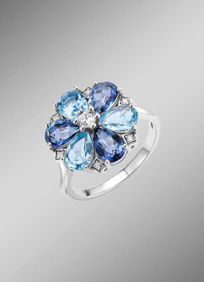 Damenring im Blumendesign 