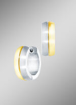 Tolle Klappcreolen in Bicolor, Hochglanz/satiniert 