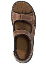 GINO GALANTE, komfortable Herren-Trekkingsandalen, aus Leder BRAUN