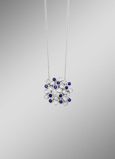 Hochwertiger Anh&auml;nger mit Safir und Brillanten 
