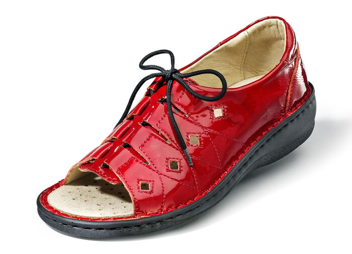 Sandalette aus Lackleder ROT