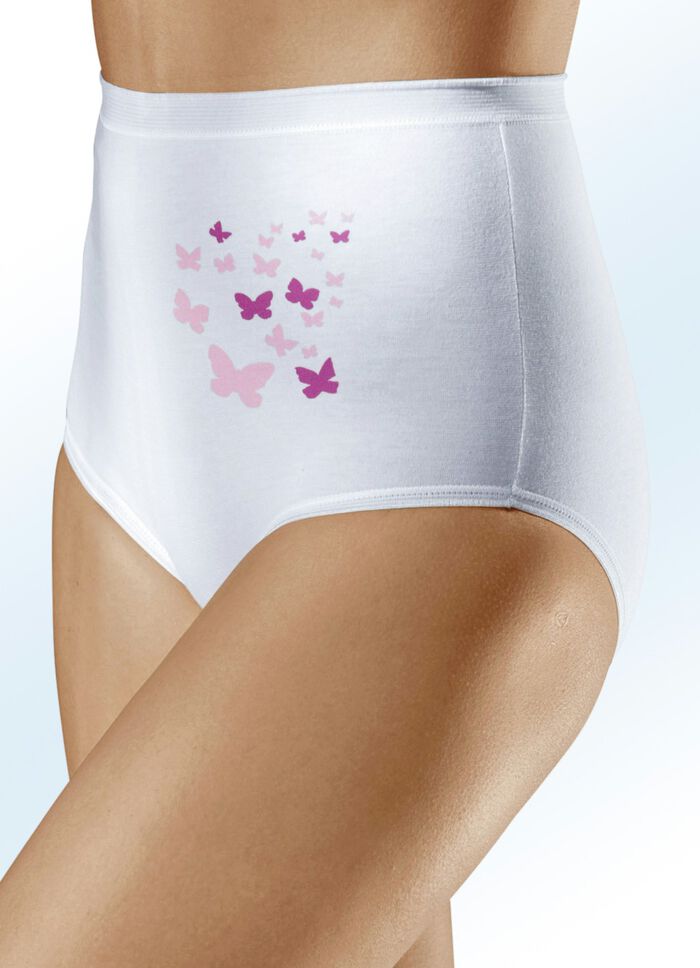 Fünferpack Slips mit Schmetterlingsdruck 