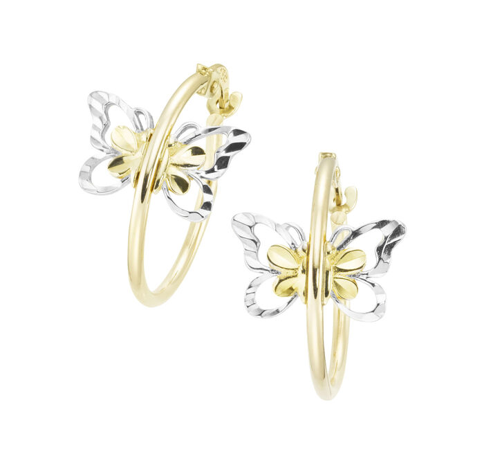 Verspielte Creolen Schmetterlinge in Bicolor 