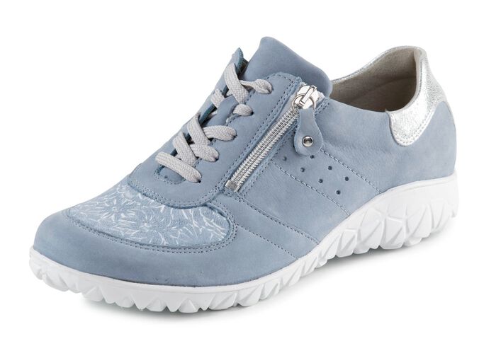 Waldl&auml;ufer Schn&uuml;rschuh mit floral bedrucktem Elastikmaterial 