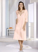 Nachthemd, wadenlang mit 3/4-langen Ärmeln 