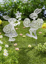 Gartenstecker "Hasenpaar", 2er-Set 