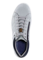 GINO GALANTE Schnürschuh aus Nubukleder mit Kontrastbesätzen HELLGRAU-BLAU