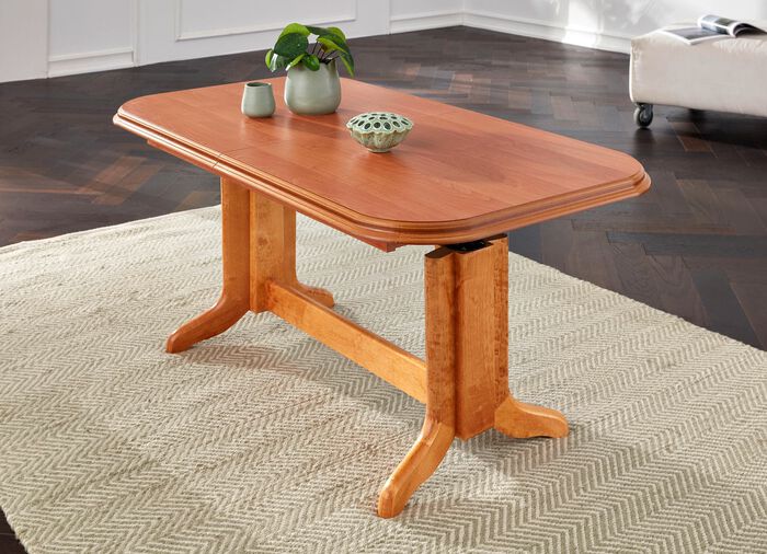 Couchtisch mit Gestell aus massivem Buchenholz ERLE