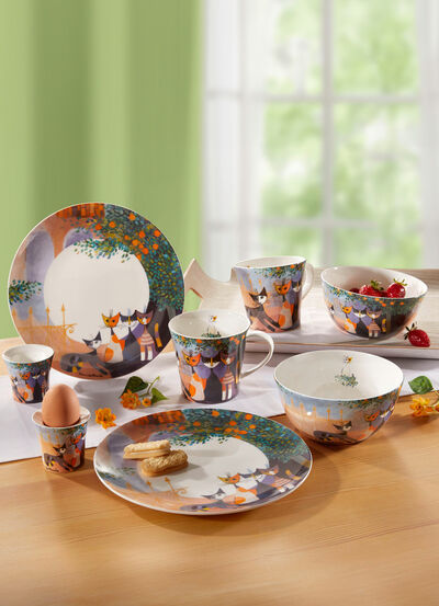Frühstücks-Set aus hochwertigem Fine-Bone-China-Porzellan 