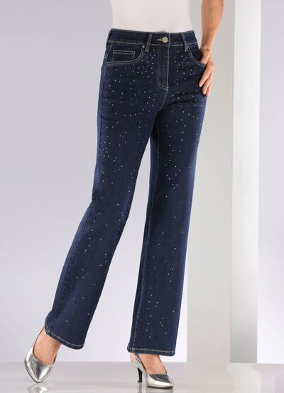 Edel-Jeans mit dekorativer Strasszier 
