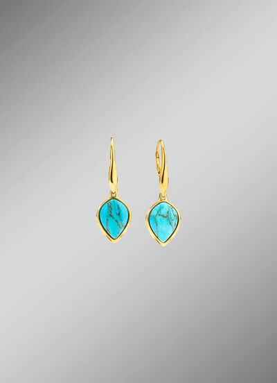 Vergoldete Ohrringe mit T&uuml;rkis 