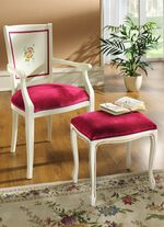 Polsterm&ouml;beln aus massivem Buchenholz ANTIKWEISS-ROT