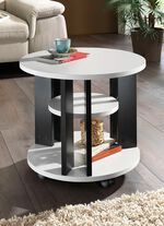 Couchtisch mit 2 Ablagefl&auml;chen und 4 Rollen 