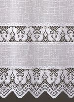 Kleinfenster-Store mit gezacktem Abschluss und Stangendurchzug 