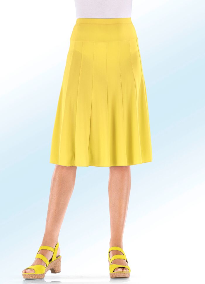 Bahnenrock mit figurg&uuml;nstiger Passe SONNENGELB