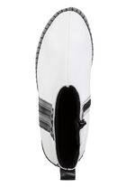 Gemini Stiefelette aus Rind-Nappaleder mit Kontraststreifen WEISS-GRAU-SCHWARZ