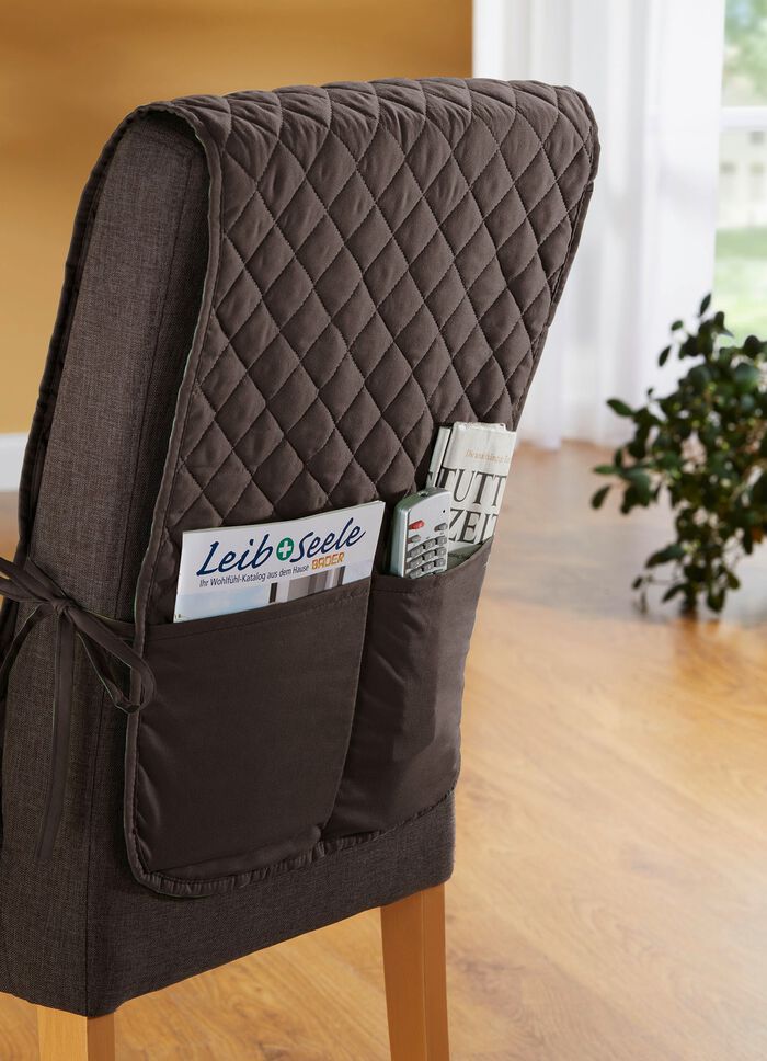 Stuhlhusse mit Taschen und Bandeinfassung 