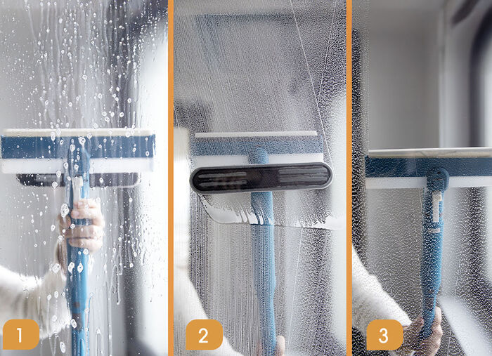 Fensterreinigungssystem von Livington WEISS-BLAU