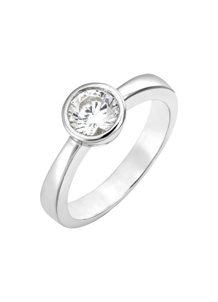 Zauberhafter Damenring mit synth. Zirkonia 