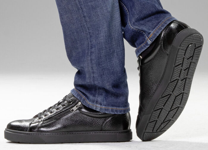 GINO GALANTE, klassische Herren-Sneaker, mit herausnehmbarem Fußbett SCHWARZ