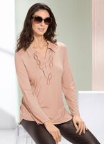 Shirt-Tunika mit krempelbaren Ärmeln SAND