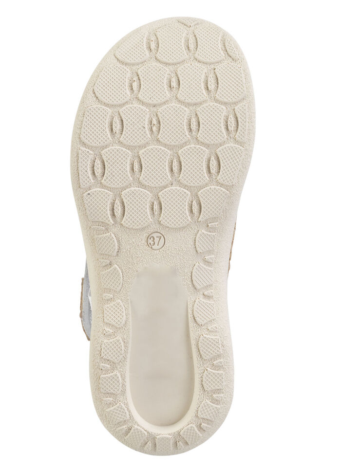 Stegspangen-Sandale mit Kork-Besätzen WEISS