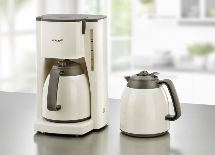 Korona Thermo-Kaffeemaschine mit 2 Thermokannen CREME