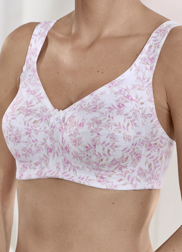 Susa Zweierpack BH mit verstärktem Vorder- und Rückteil 1X WEIß-ROSÈ-PUDER BEDRUCKT, 1X PUDER